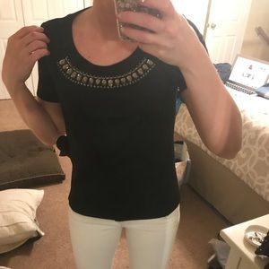 Black rhinestone shirt  NWT